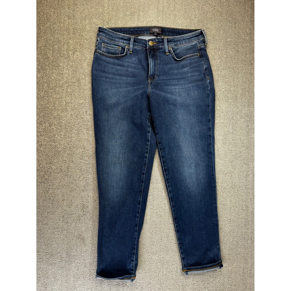 NYDJ Jeans Womens 6 Blue Dark Wash Presidio Slim Ankle Lift Tuck Denim MHYT3020